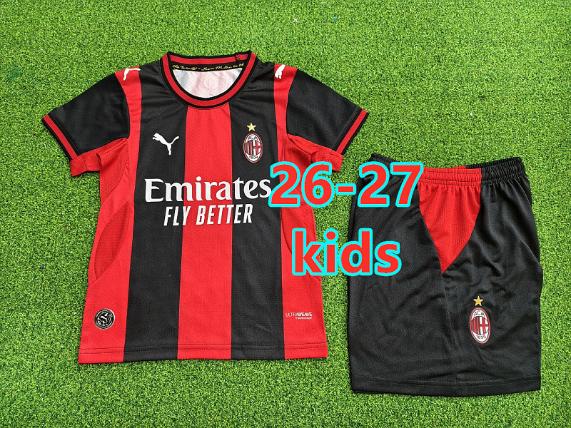 Ac Milan Home Kids Player Jersey+shorts Kit 16#-28# Ac · 3