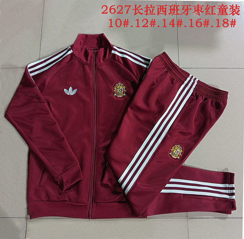 2026 Spain Kids Long Zipper Jacket 10#-18# · 3
