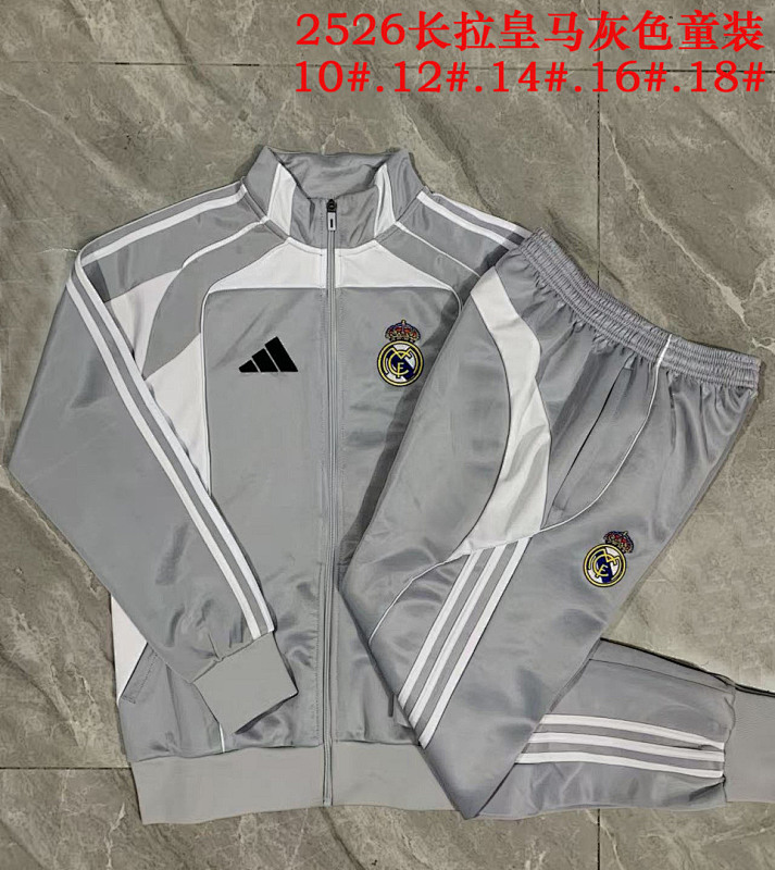 Real Madrid Kids Long Zipper Jacket 10#-18# · 3