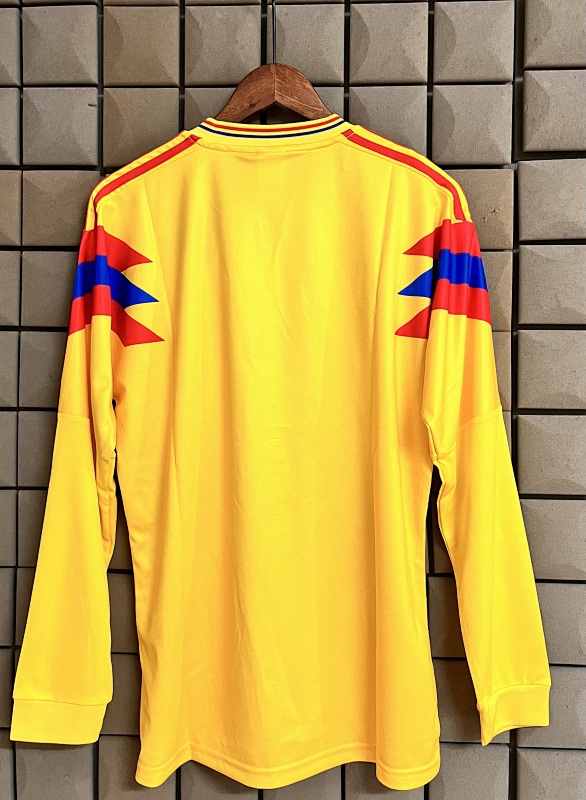 1990 Colombia Home Retro Long Sleeve Jersey 3