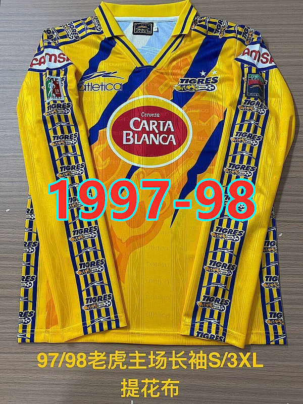 1997-98 Tigres Uanl Home Retro Long Sleeve Jersey