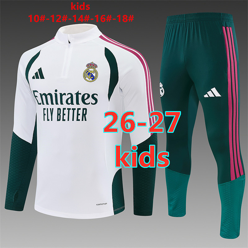 Real Madrid Kids Long Sleeve Tracksuit 10#-18#