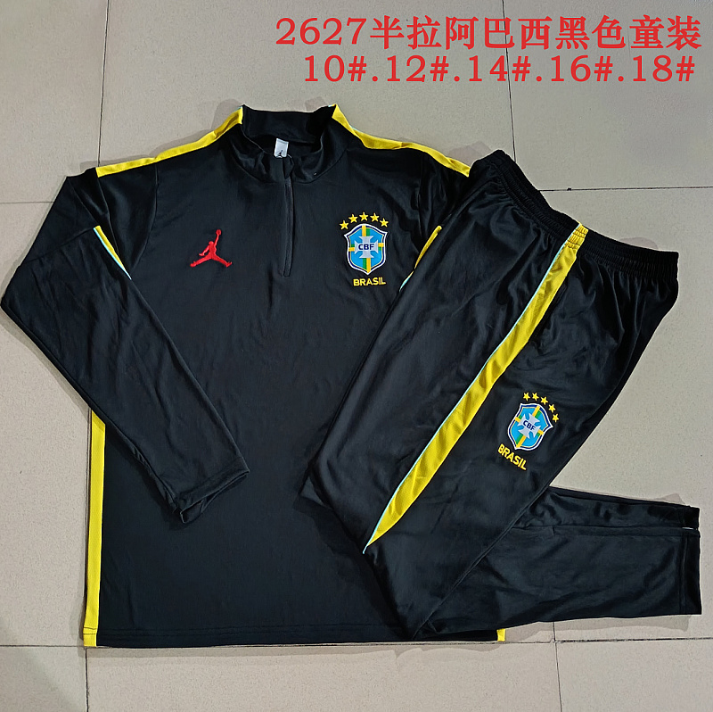 2026 Brazil Kids Long Sleeve Tracksuit 10-#18 · 3