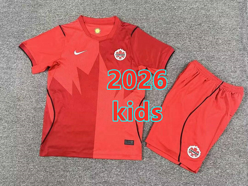 2026 Canada Home Kids Jersey+shorts Kit 16#-28# · 2