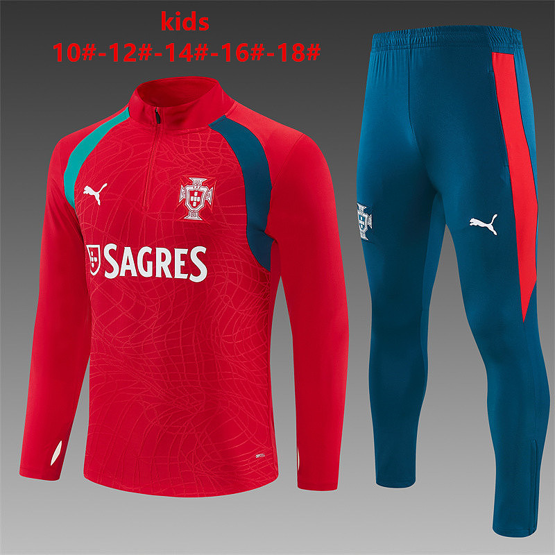 2026 Portugal Kids Long Sleeve Tracksuit 10#-18# · 3