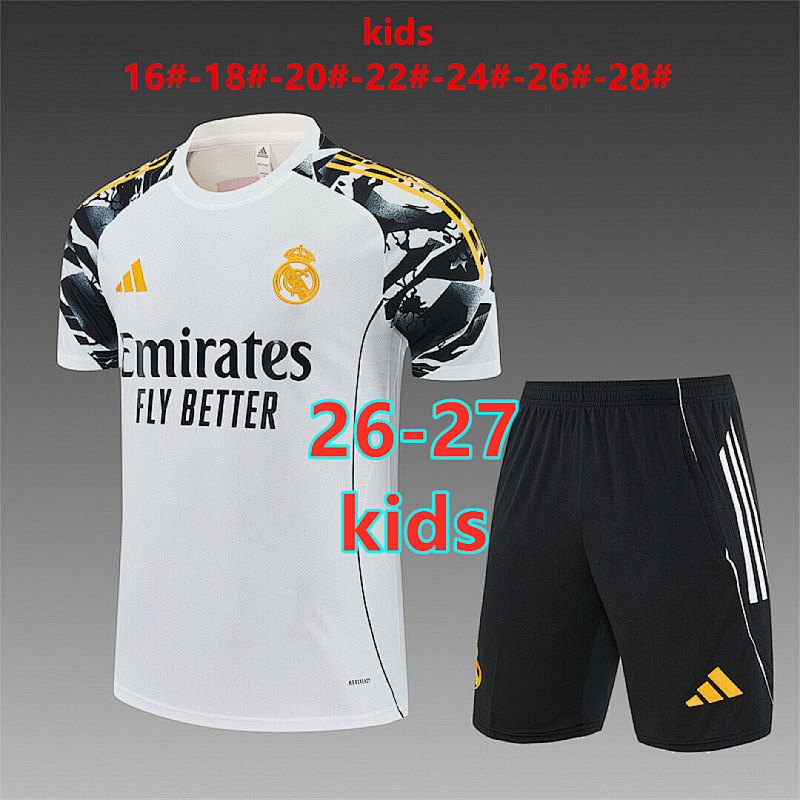 Real Madrid Kids Short Sleeve Tracksuit 16#-28#