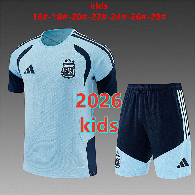 2026 Argentina Kids Short Sleeve Tracksuit 16#-28#