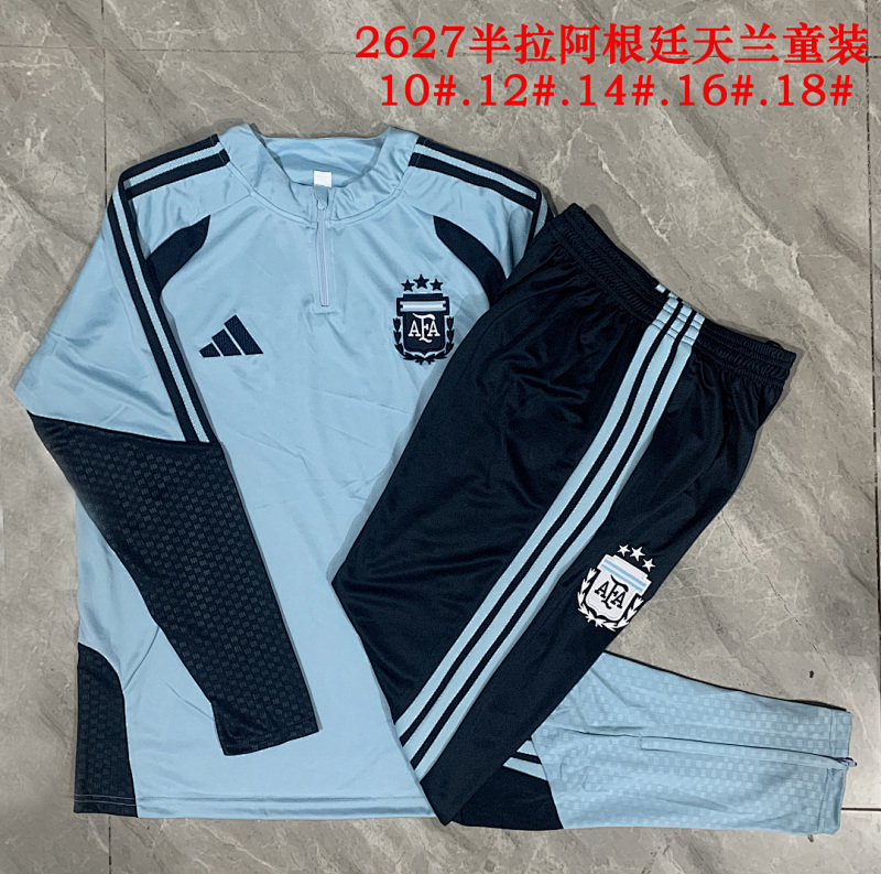 2026 Argentina Kids Long Sleeve Tracksuit 10#-18# · 5