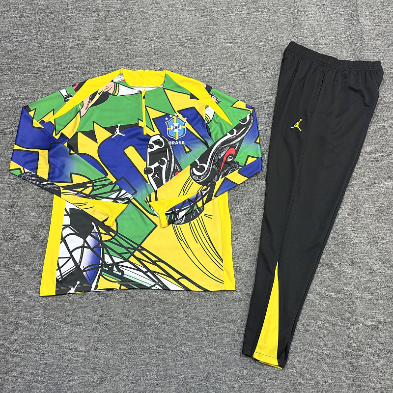 2026 Brazil Kids Long Sleeve Tracksuit #10-#18 · 3