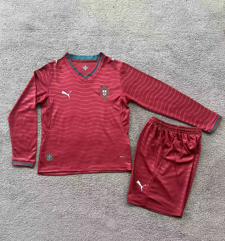 2026 Portugal Home Kids Long 32 Teams Kit 16#-28# 16 · 5