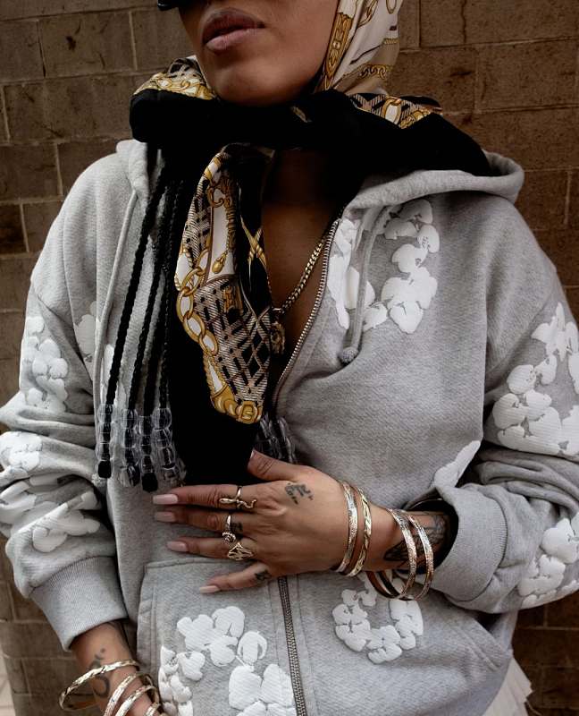 New Cotton Wreath Zip Hoodie Denim Tears 4