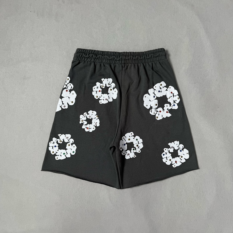 Rhinestone Cotton Wreath Shorts 5