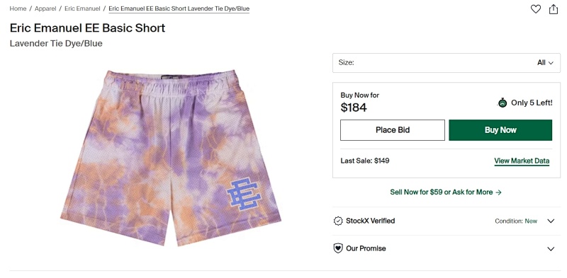 Ee Basic Short Lavender Tie Dye/Blue 5