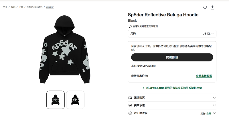 Sp5der Reflective Beluga Hoodie