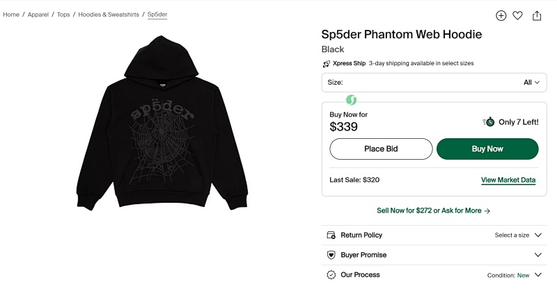 Sp5der Phantom Web Hoodie 3