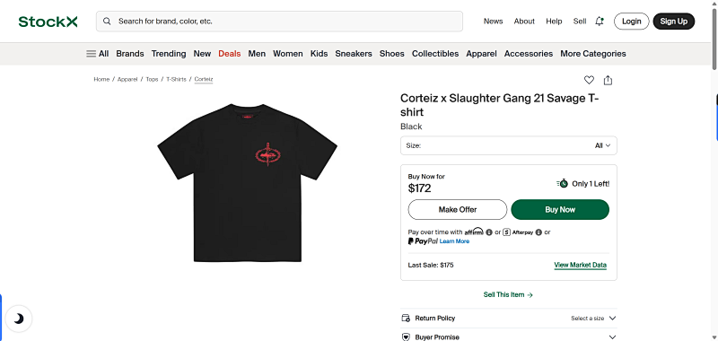 Corteiz X Slaughter Gang 21 Savage T-shirt 2