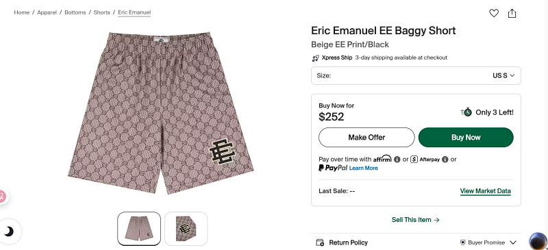 Eric Emanuel Ee Baggy Short 2