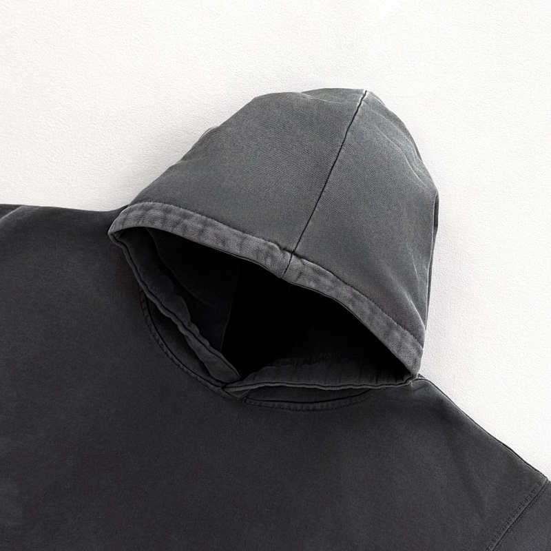 💦Washed Blank Hoodie Black 5