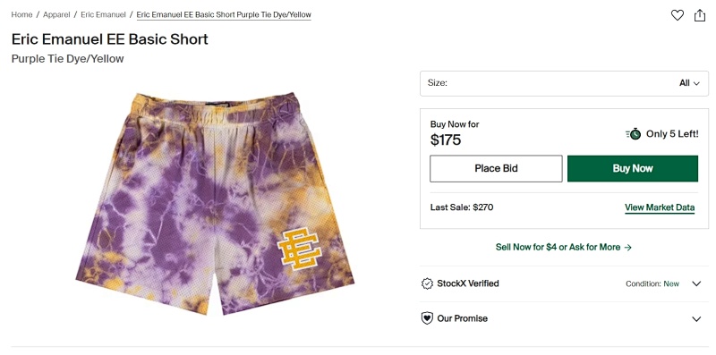 Ee Basic Short Lavender Tie Dye/Blue 6