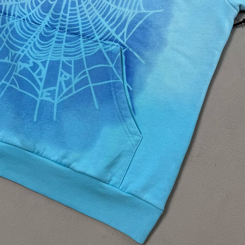 Sp5der Og Web V2 Spray Hoodie Light Blue 7