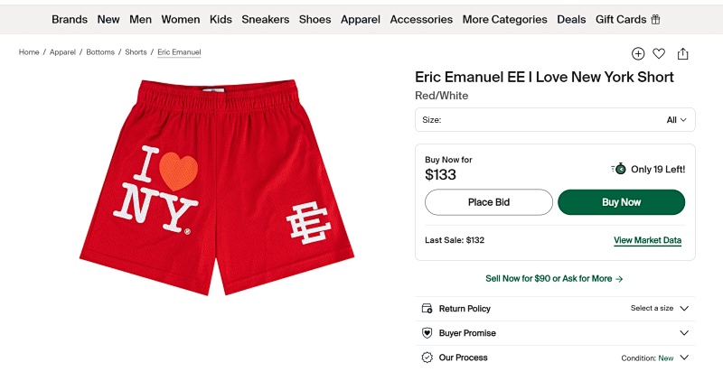 Eric Emanuel Ee I Love New York Short