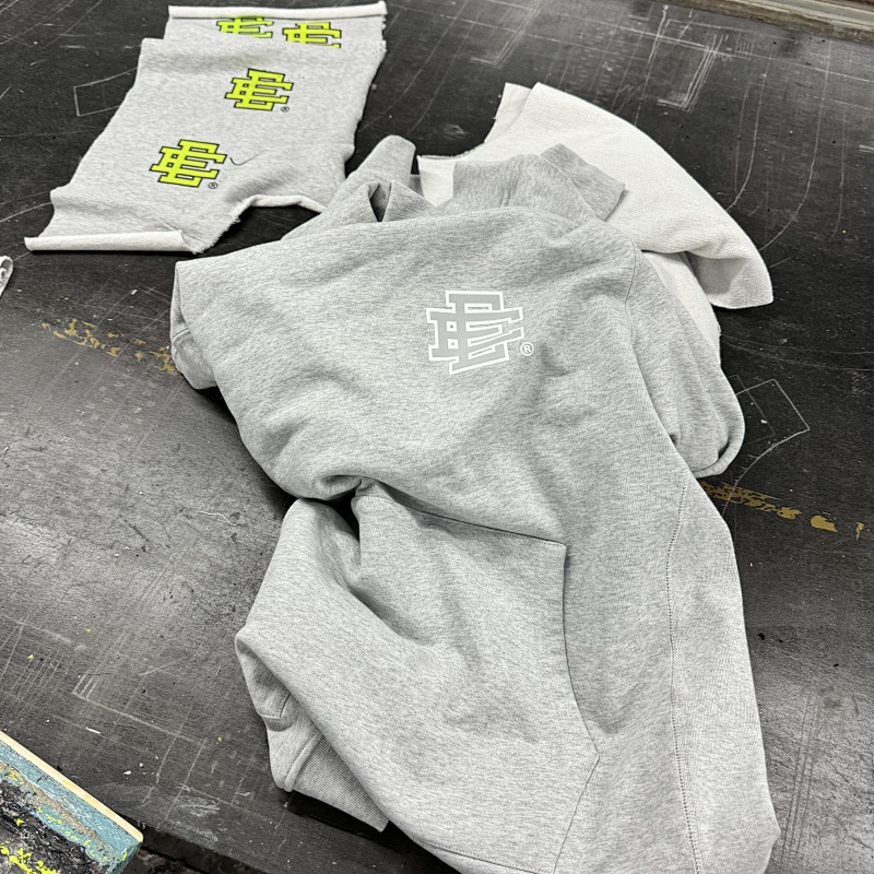 Eric Emanuel Ee Basic Hoodie Gray/Lime Bolt 24FW 12
