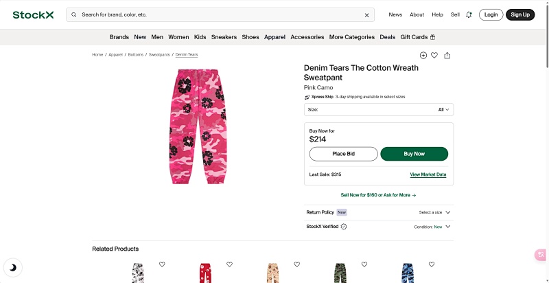 Denim Tears Camo Sweatpants 4