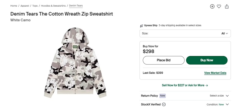 Denim Tears Camo Zip Sweatshirt 5