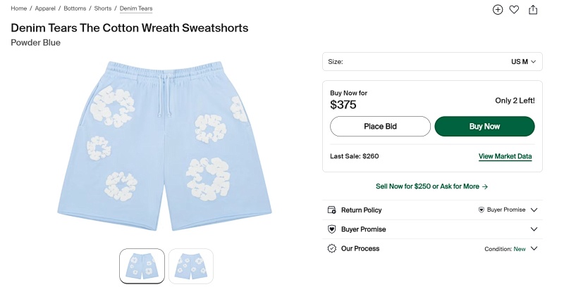 Denim Tears The Cotton Wreath Powder Sweatshorts 3