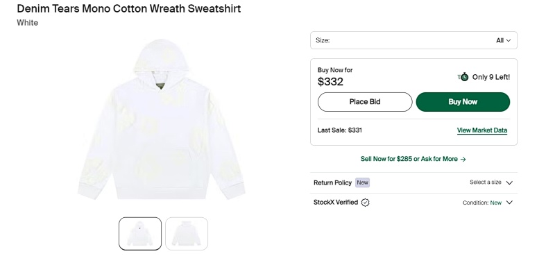 White Denim Tears Cotton Wreath Sweatshirt 5