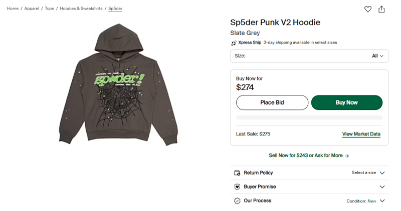Sp5der Punk V2 Slate Grey