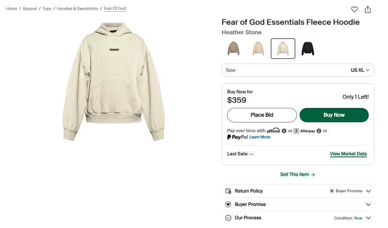 Fear Of God Essentials Fleece Hoodie