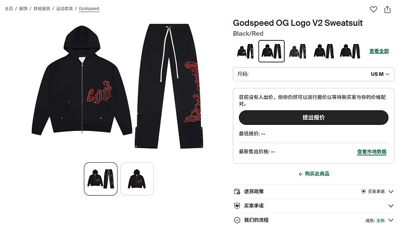 Black/Red Og Logo Sweatsuit V2 Godspeed 3