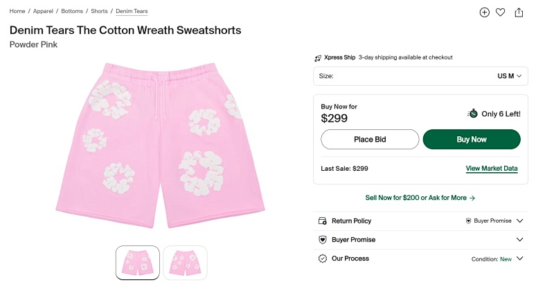 Denim Tears The Cotton Wreath Powder Sweatshorts 2