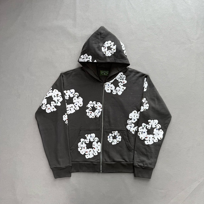 Rhinestone Cotton Wreath Zip Hoodie＆Pants 10