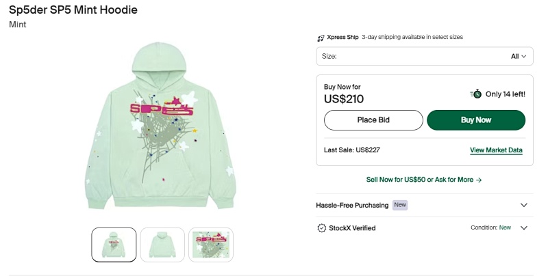Discount Sp5 Mint Hoodie 1:1 10
