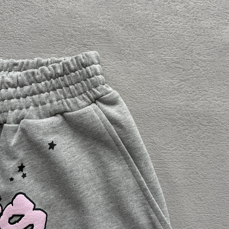 Sp5der Og Web Logo Sweat Short Heather Grey 7