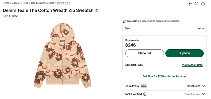 Denim Tears Camo Zip Sweatshirt 3
