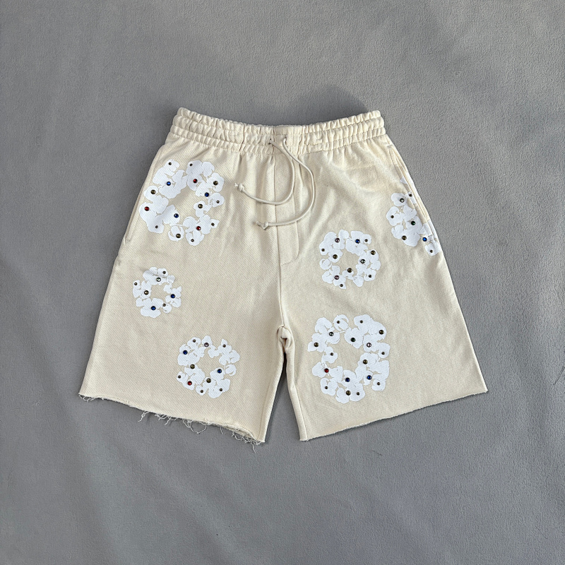 Rhinestone Cotton Wreath Shorts 12