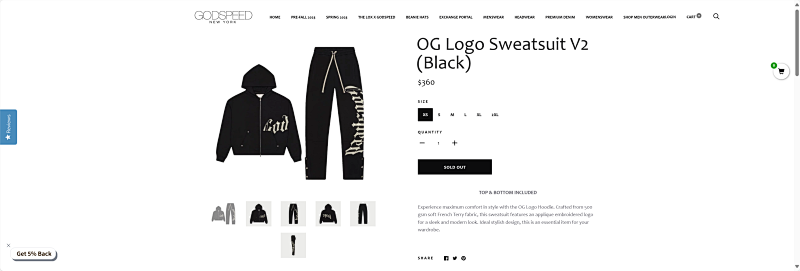Black Og Logo Sweatsuit V2 Godspeed 6