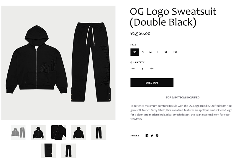 Double Black Og Logo Sweatsuit V2 Godspeed 3