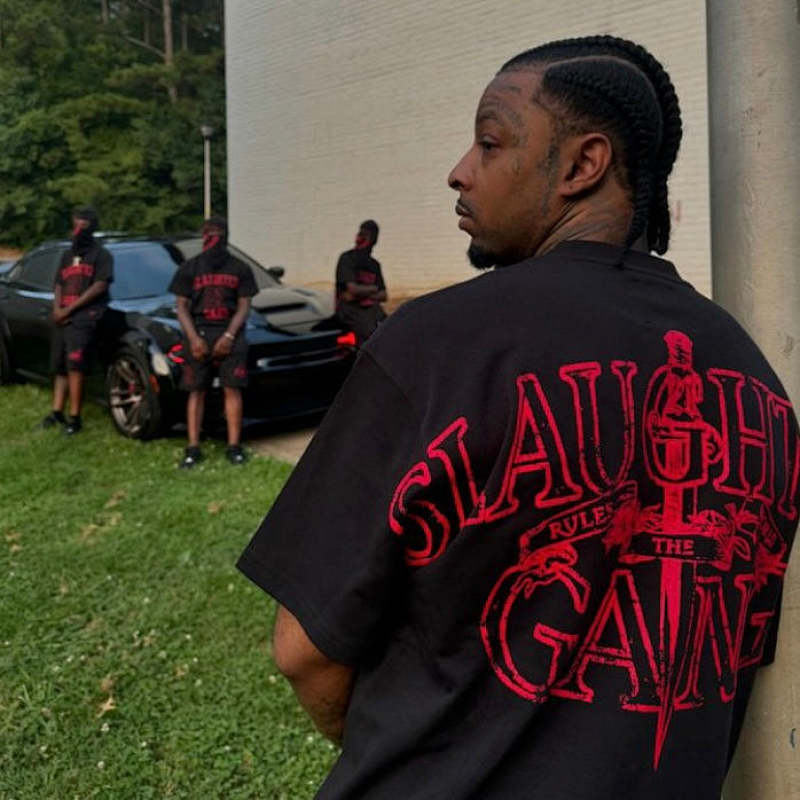 Corteiz X Slaughter Gang 21 Savage T-shirt