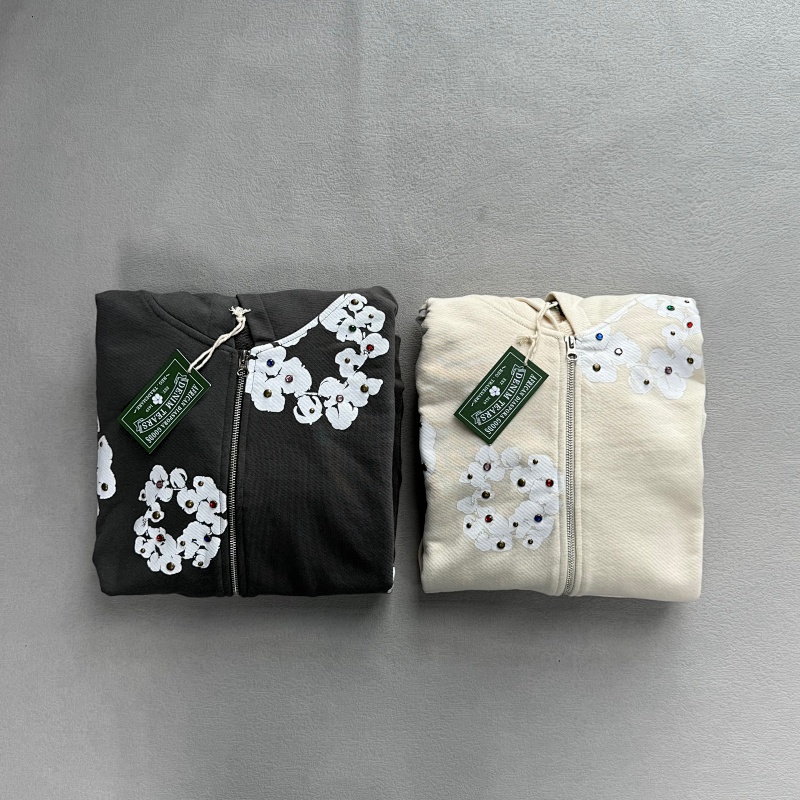 Rhinestone Cotton Wreath Zip Hoodie＆Pants 9