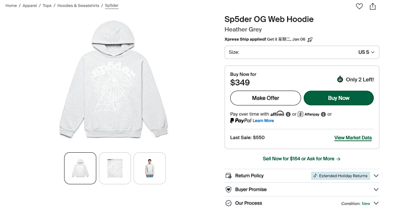 Sp5der Og Web Hoodie 3