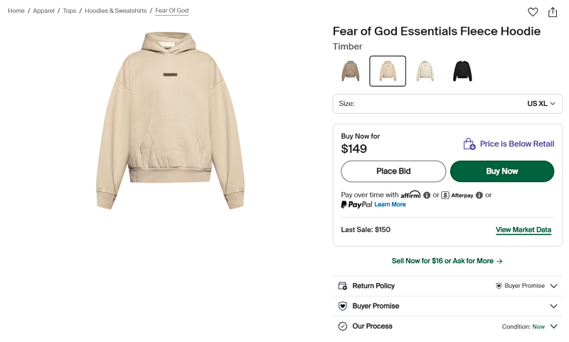Fear Of God Essentials Fleece Hoodie 2