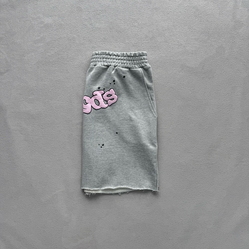 Sp5der Og Web Logo Sweat Short Heather Grey 6