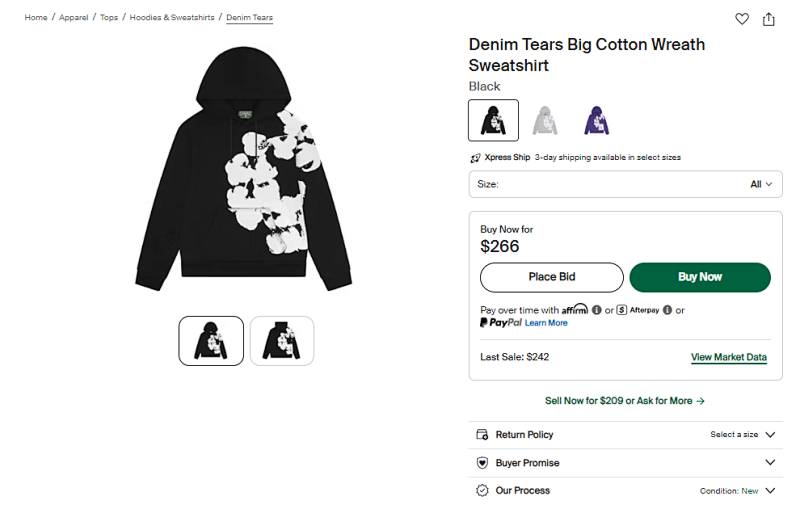 Denim Tears Big Cotton WreathSweatshirt 2