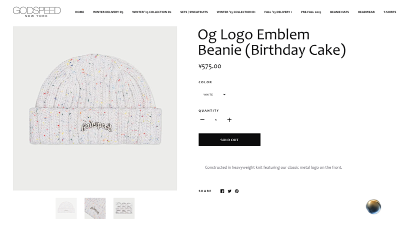 God Speed Og Logo Emblem Beanie Oreo