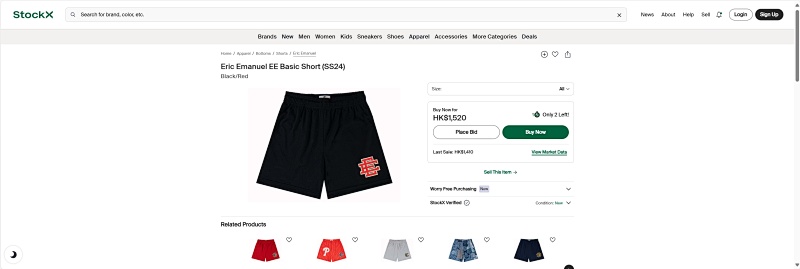 Ee Basic Short Ss24 Black/Red