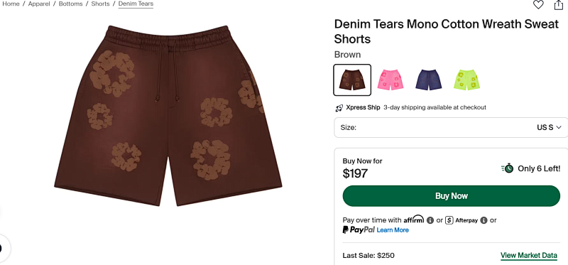 Denim Tears Mono Cotton Wreath Sweat Shorts 9
